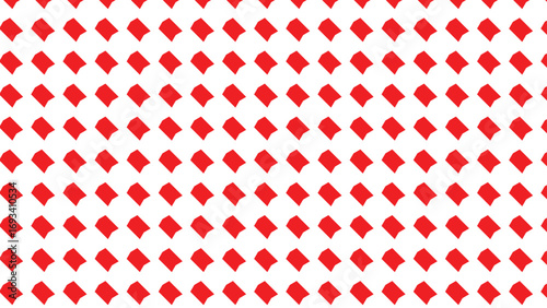 Seamless repeating pattern of red diamond shapes on a white background