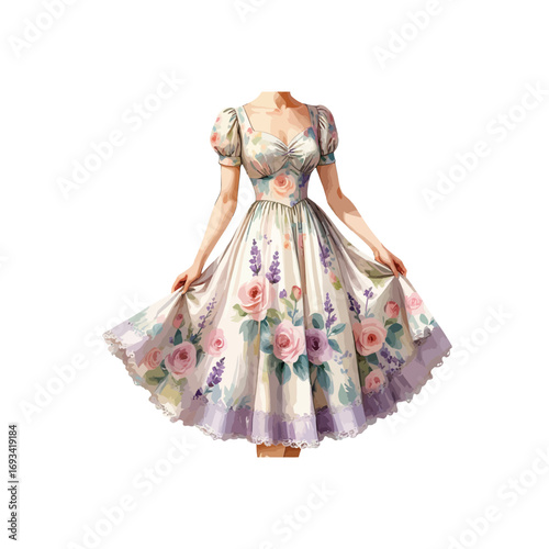 dress with flowers , floral beautiful dress