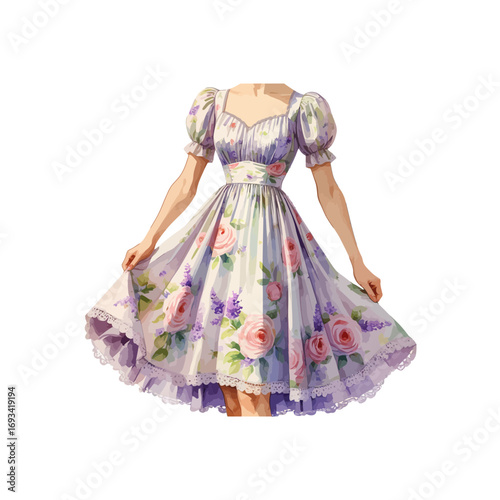 dress with flowers , floral beautiful dress