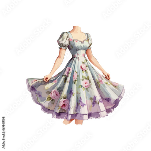 dress with flowers , floral beautiful dress