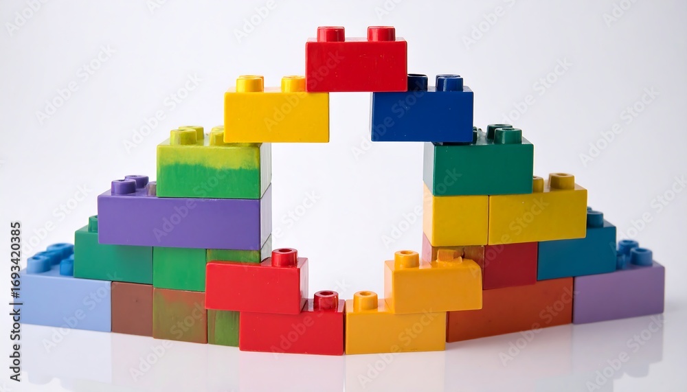 Fototapeta premium Colorful Lego Blocks Arch Structure