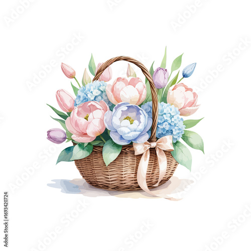 basket with flowers