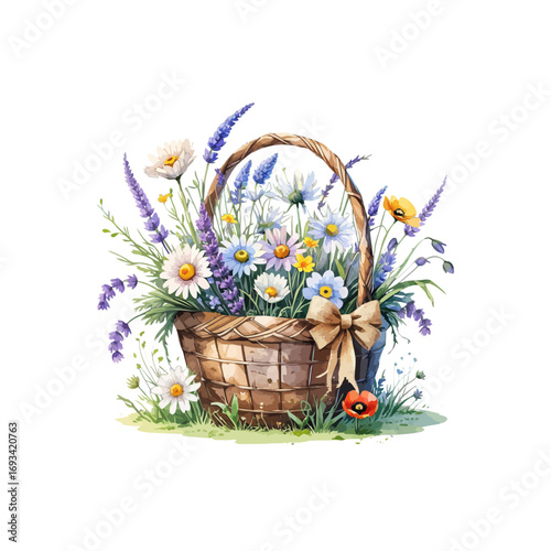 basket with flowers