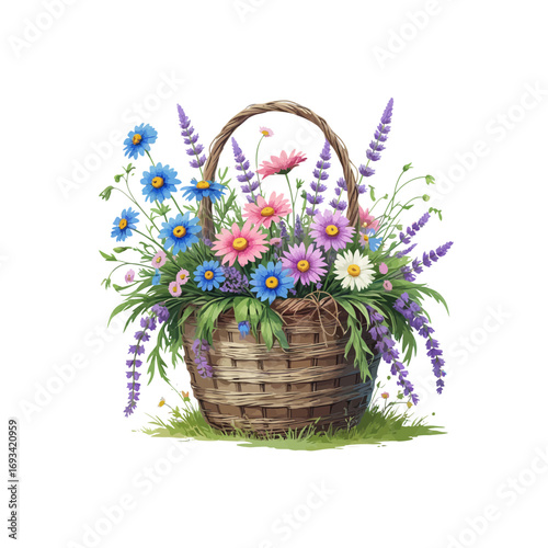 basket with flowers