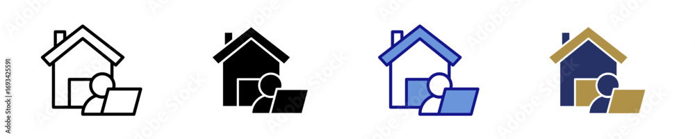 Naklejka premium Work Icon Set Multiple Style Collection