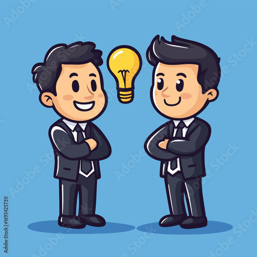 Cartoon big idea character for business for design. , vector style simple color