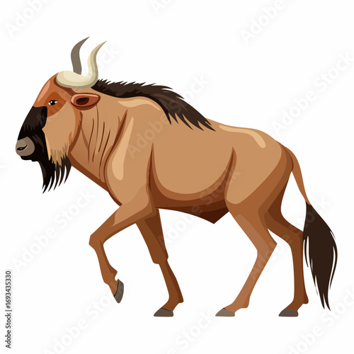 megalotragus wildebeest grassland illustration for extinct megafauna