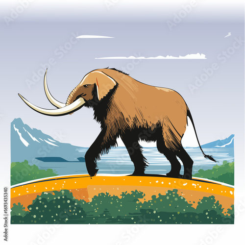 mammuthus subplanifrons plateau illustration for paleo elephant