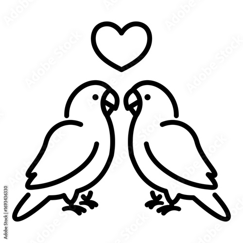 Lovebird icon, a colorful parrot bird symbolizing affection, companionship, and tropical beauty.