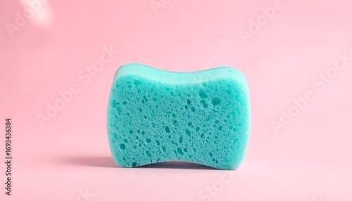 Light Blue Cleaning Sponge on Pink