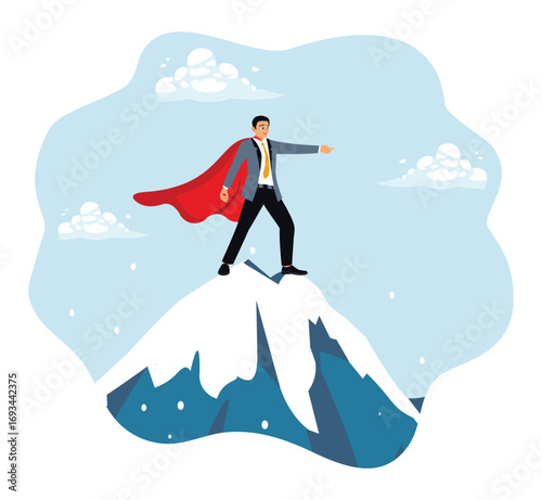 A professional entrepreneur is ambitious and conquers challenges to achieve success.