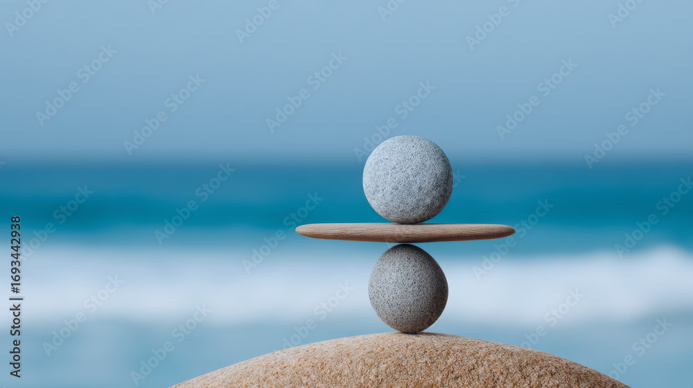 Balanced stone harmony tranquility ocean calm zen peaceful nature meditation stability relaxation Balanced stone harmony tranquility ocean calm zen peaceful nature meditation stability relaxation