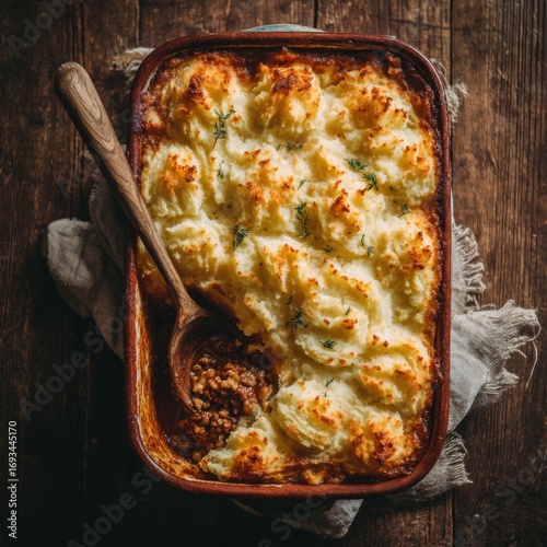 Freshly Baked Rustic Shepherds Pie Straight From The Oven
