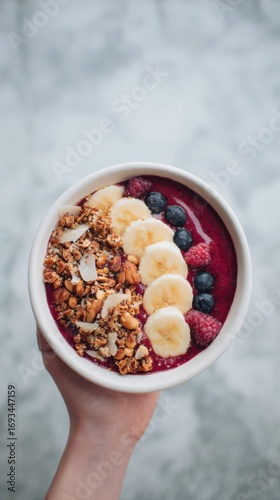 Holding A Trendy Acai Bowl That Is Healthy