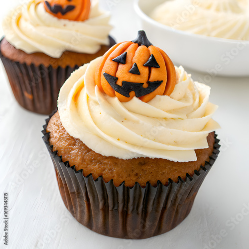 Halloween pumpkin cupcakes