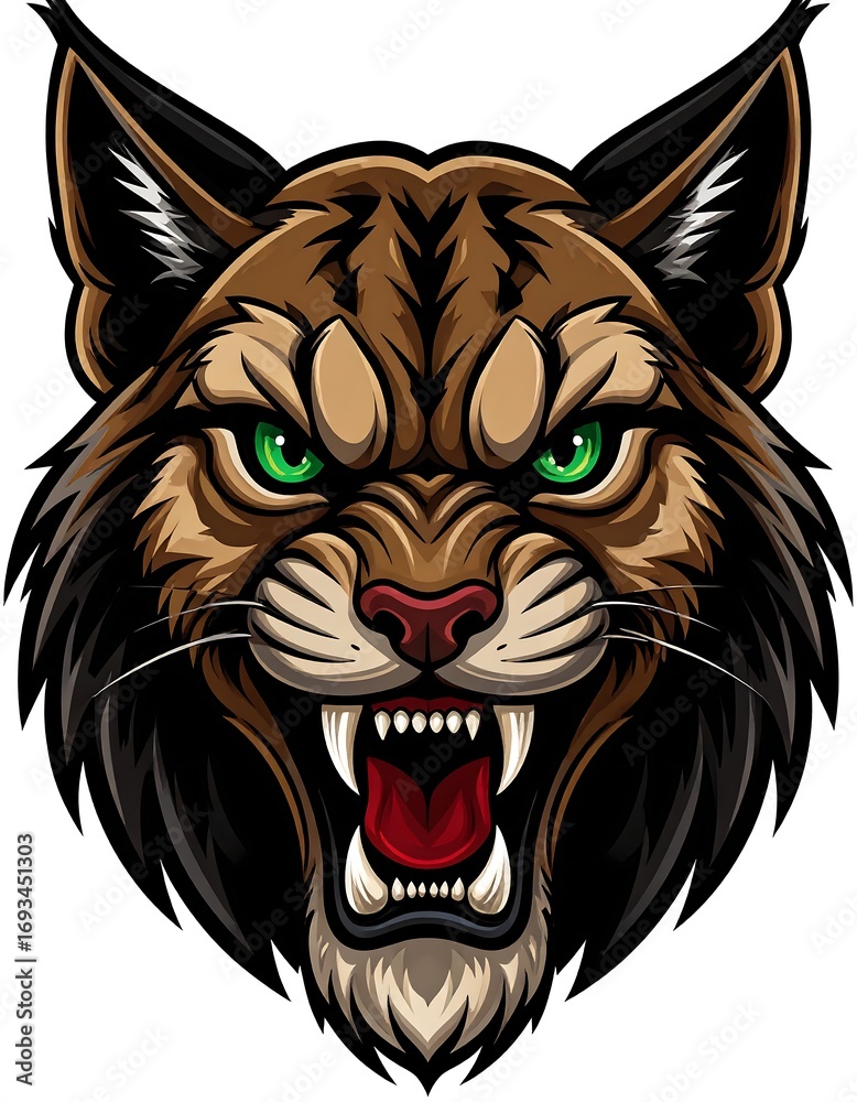 Obraz premium Bobcat Head Illustration