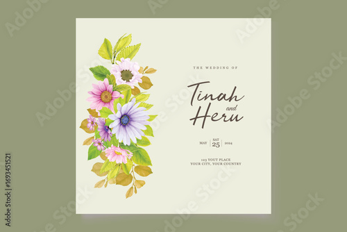 elegant floral wedding card set