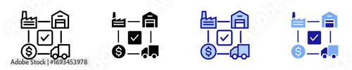 Supply Chain Management  Icon Set Multiple Style Collection
