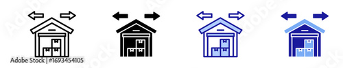 Warehouse  Icon Set Multiple Style Collection
