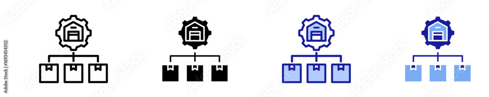 Obraz premium Management Icon Set Multiple Style Collection