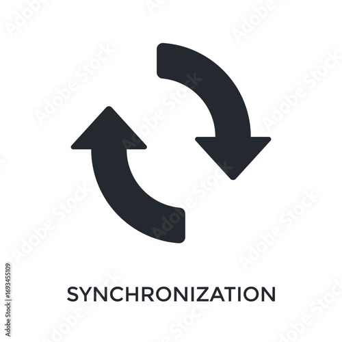 Synchronization Icon Glyph Style. Vector Illustration For Graphic Design