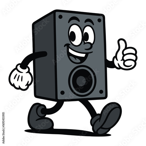 speaker sound speaker cartoon mascot character vector illustration