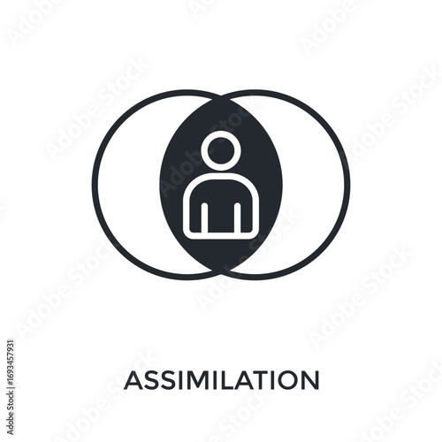 Assimilation Icon Glyph Style. Vector Illustration For Graphic Design
