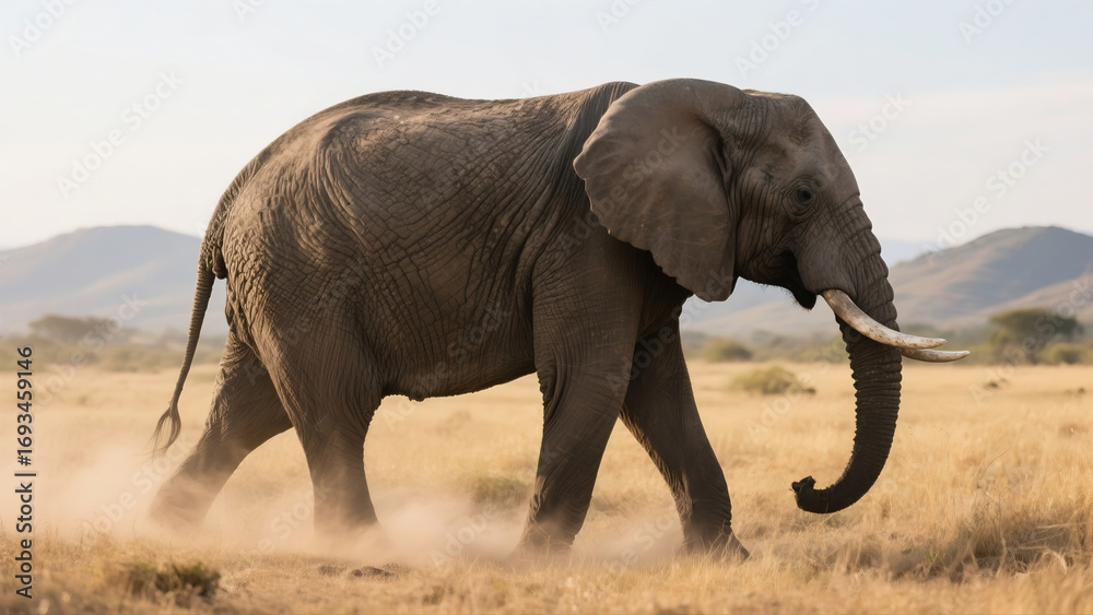 Obraz premium african elephant in the grass