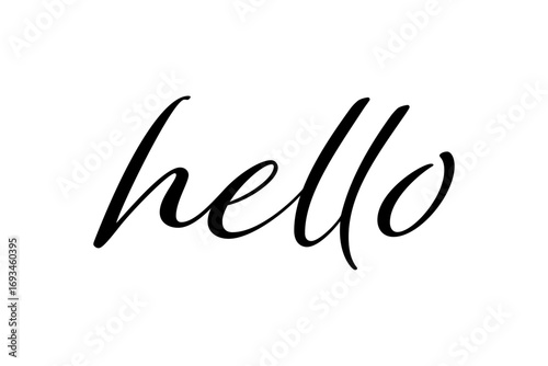 hello - 手書き風のかわいい筆跡の、hello（ハロー）の文字
