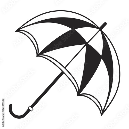 black umbrella isolated on white