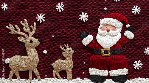 santa claus and christmas reindeer