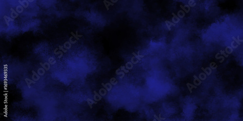 Black background with blue smoke texture. neon blue color ink glow. background with particles in the form of blue smoke. Misty clouds effect.