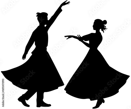 silhouette of a dancing couple