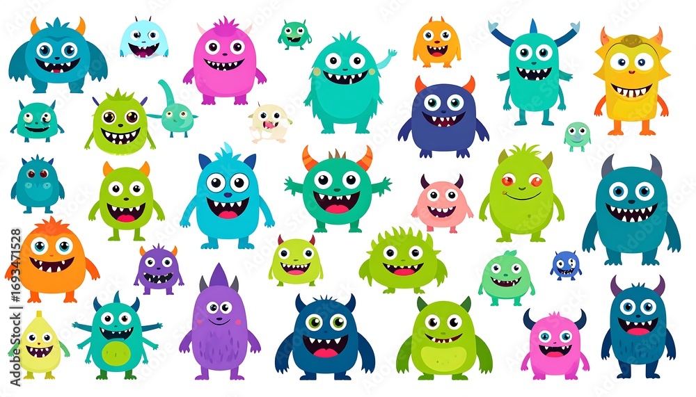 Obraz premium Colorful monster collection