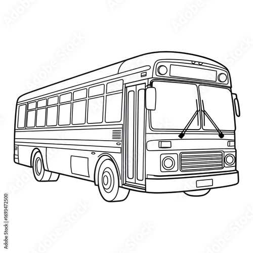 A bus illustration vector style coloring