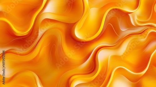 seamless wavy cutout pattern in yellow-orange hues, resembling melted syrup or honey, abstract fluid texture for vector graphic layout