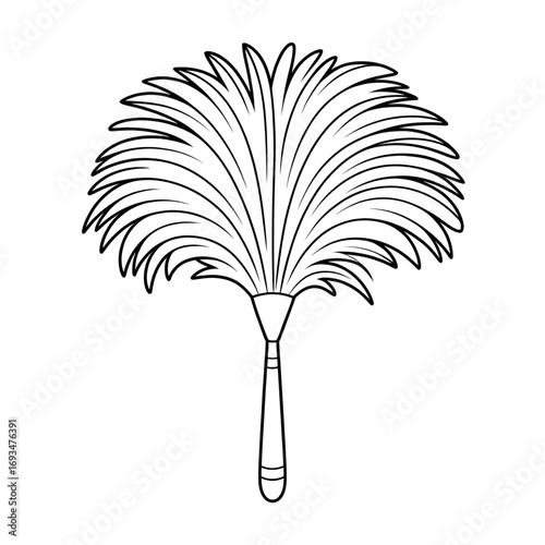 A feather duster illustration vector style coloring page