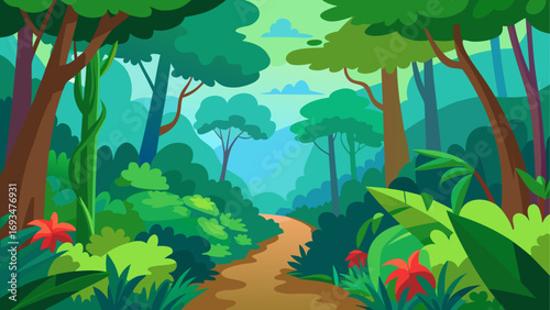 Illustration of a path through the forest