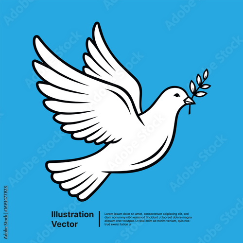 White Dove of Peace Symbol of Hope and Tranquility
