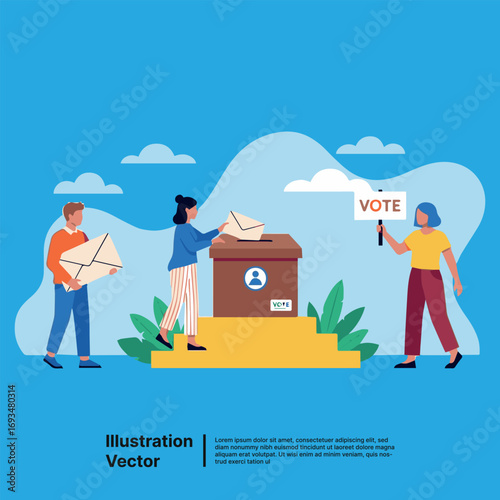 People casting votes at a polling station, promoting democratic participation and civic duty
