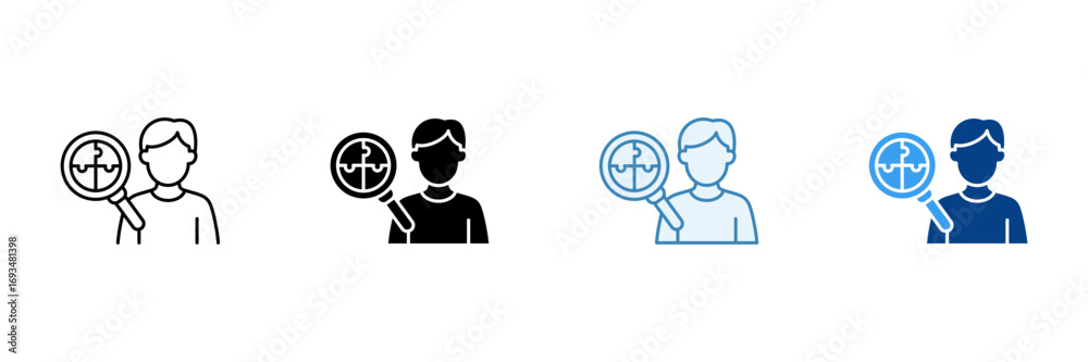 Fototapeta premium Problem Solving Icon Set Multiple Style Collection