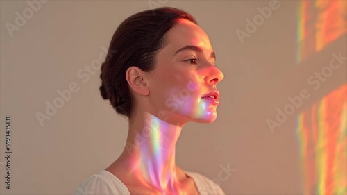 Close-Up Female Complexion with Luminous Glow, Cosmetic Treatment and Anti-Aging Moisture