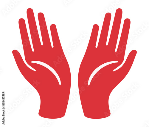 Two hands with lines, symbolizing healing, massage, wellness, spirituality or Dua