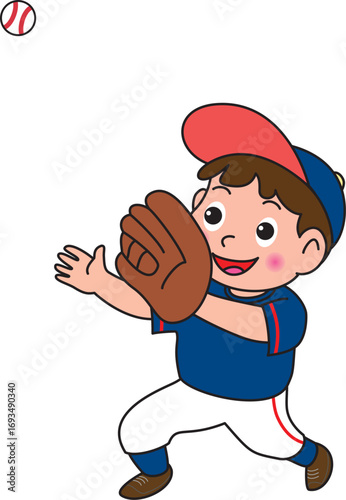 少年野球の守備_フライをとる
