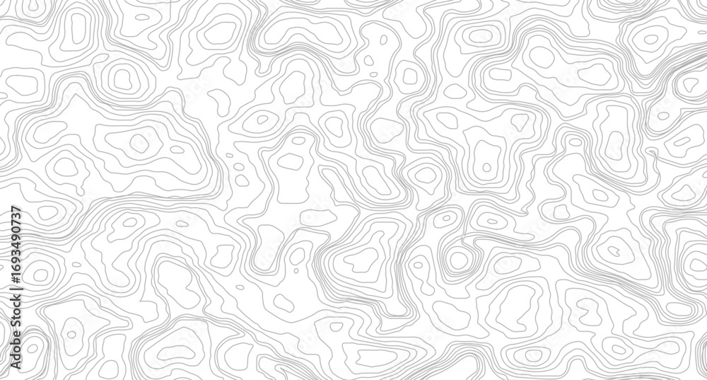 Fototapeta premium Geographic mountain relief diagram line wave carve pattern. Geography landscape Topo contour map on white background,