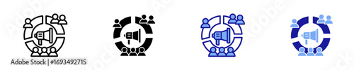 Segmented Audience  Icon Set Multiple Style Collection
