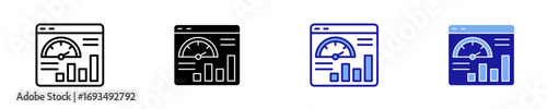 Performance Dashboard  Icon Set Multiple Style Collection
