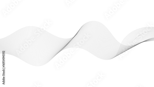 Abstract vector background with black wavy lines. Digital frequency track equalizer. Stylized line art background.
