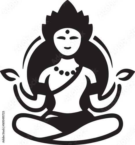 Divine lotus throne under devi durga soft gradient banner