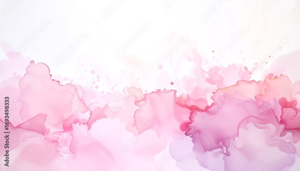 Obraz premium Pink and White Abstract Ink Wash